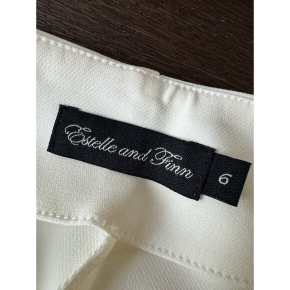 Estelle and Finn Stretch Crepe Ankle Pant Ivory Invisible Front Zip Women's 6 - Picture 8 of 8